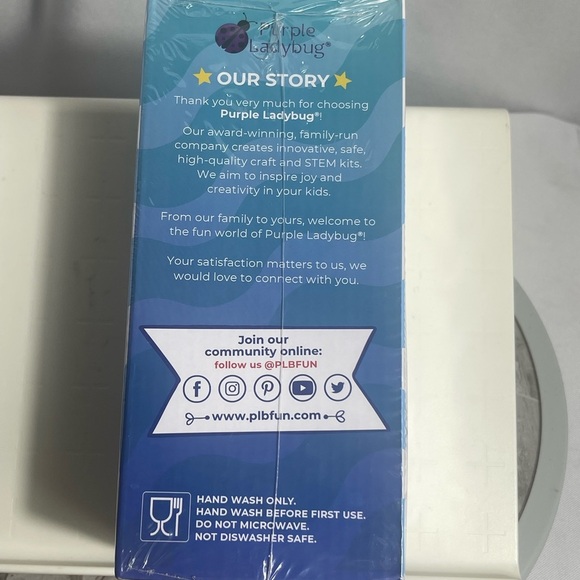 Purple Ladybug Kids Unisex Stickers Water Bottle with Paracord Bracelet Kit NWT - Picture 7 of 8